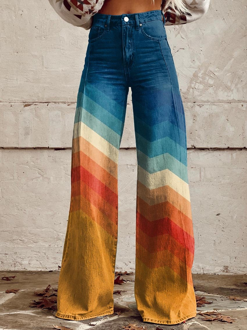 Arianna | Elegant trousers with a modern zigzag pattern