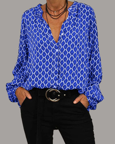 Amelia® | Relaxed V-Neck Midi Shirt