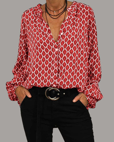 Amelia® | Relaxed V-Neck Midi Shirt