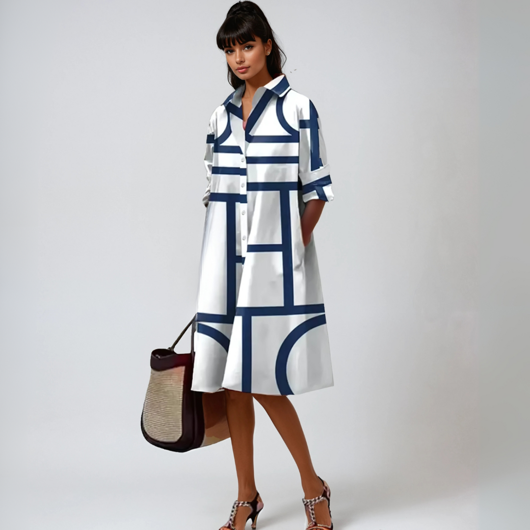 Amelia™ | MIDI DRESSES WITH GEOMETRIC PATTERN