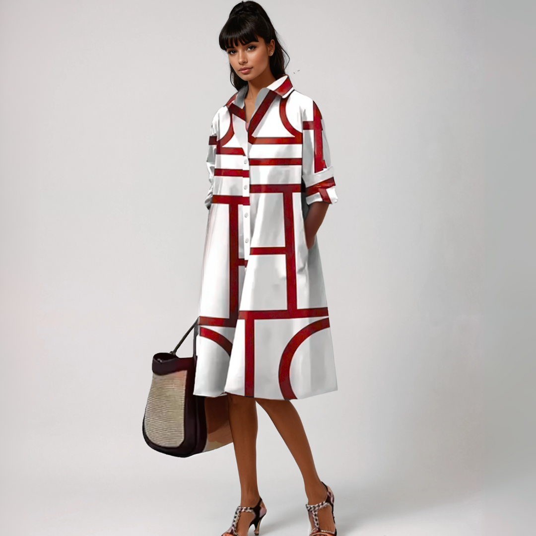 Amelia™ | MIDI DRESSES WITH GEOMETRIC PATTERN