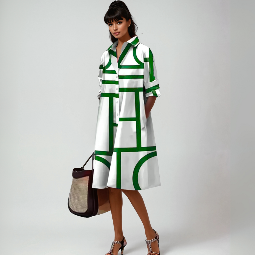 Amelia™ | MIDI DRESSES WITH GEOMETRIC PATTERN