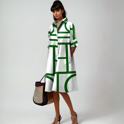 Amelia™ | MIDI DRESSES WITH GEOMETRIC PATTERN